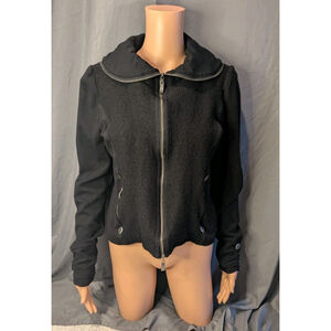 Icelandic Designs Black Cardigan Jacket Wool Small